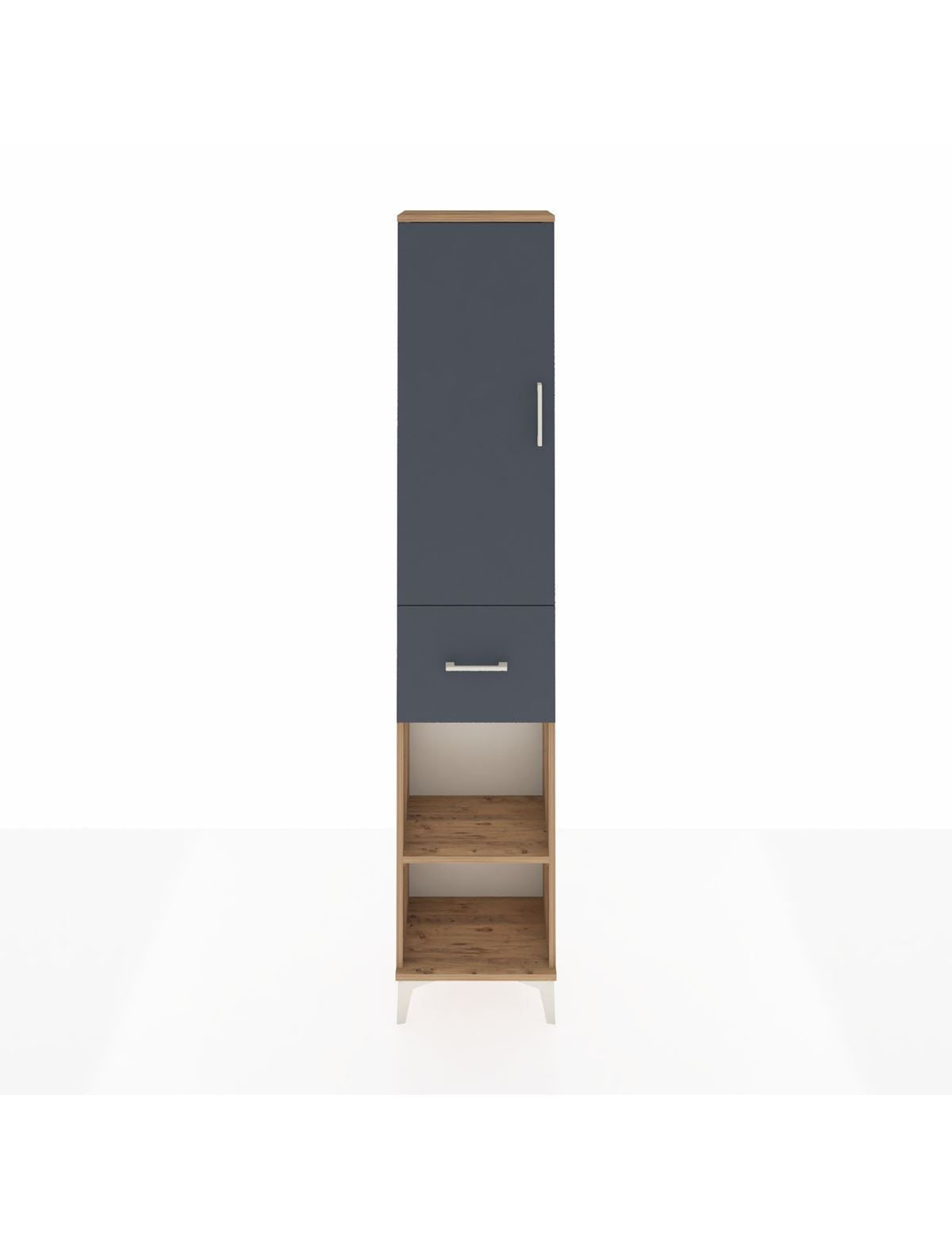 Arges Dolap 3 Raflı Tek Çekmeceli Tek Askılı 44x30x221 Çam-Antrasit