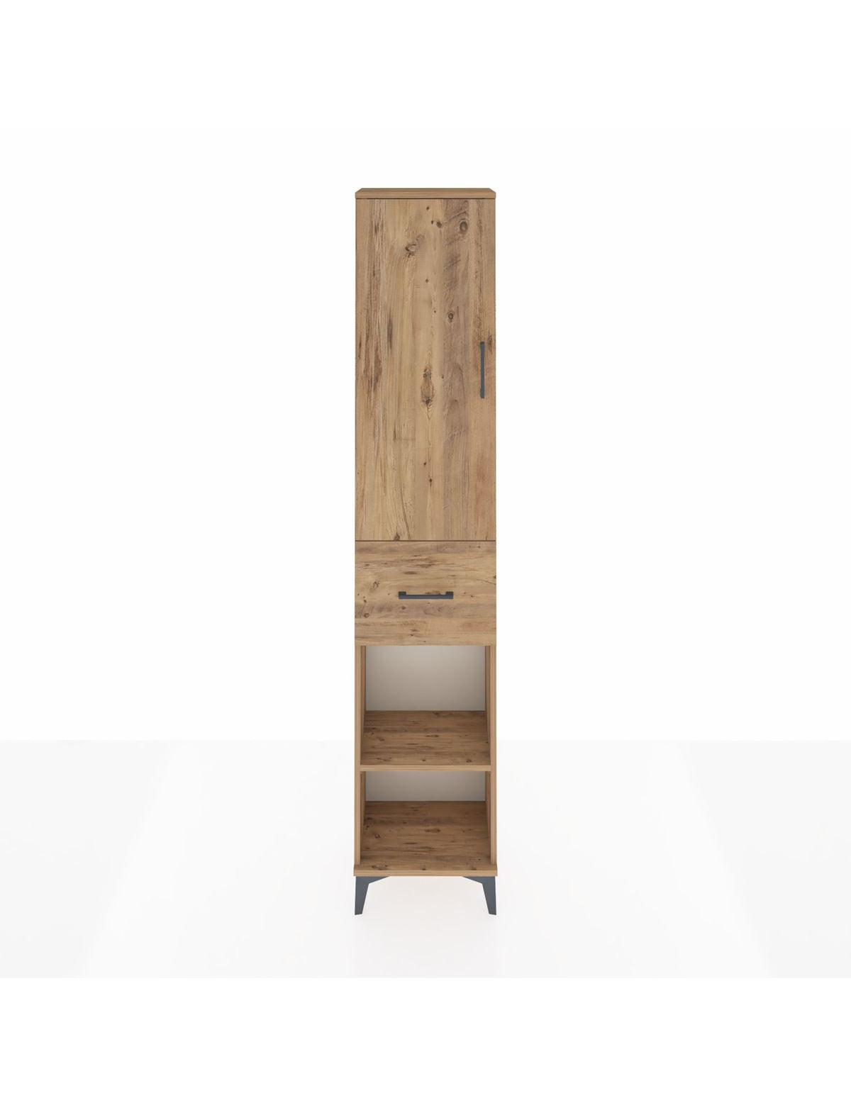 Arges Dolap 3 Raflı Tek Çekmeceli Tek Askılı 44x30x221 Çam-Çam