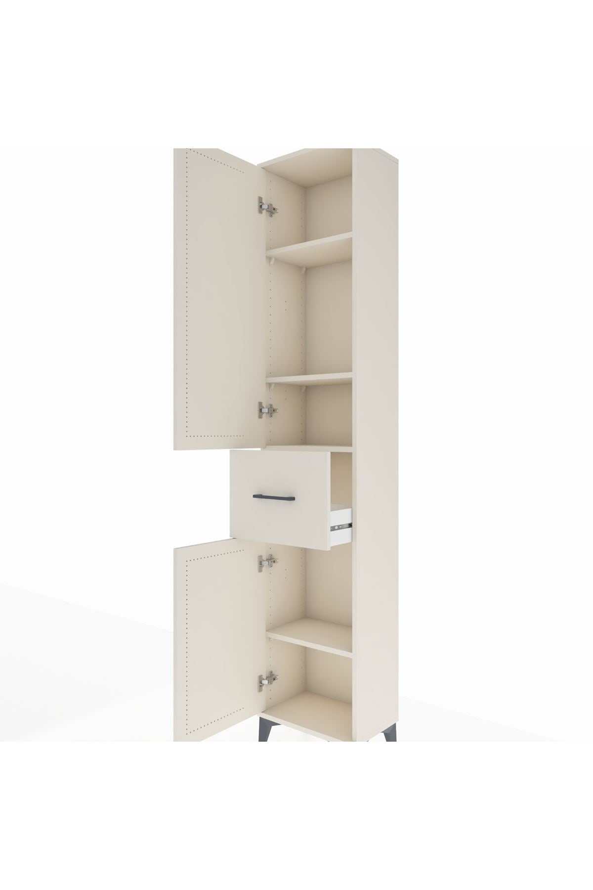 Arges Dolap 4 Raflı Tek Çekmeceli 2 Kapaklı 44x30x221 Aytaşı-Aytaşı