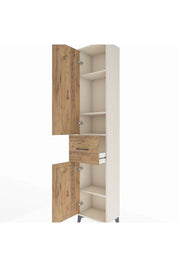 Arges Dolap 4 Raflı Tek Çekmeceli 2 Kapaklı 44x30x221 Aytaşı-Çam