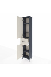 Arges Dolap 4 Raflı Tek Çekmeceli 2 Kapaklı 44x30x221 Antrasit-Aytaşı