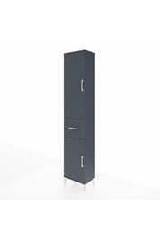 Arges Dolap 4 Raflı Tek Çekmeceli 2 Kapaklı 44x30x221 Antrasit-Antrasit