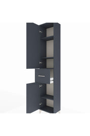 Arges Dolap 4 Raflı Tek Çekmeceli 2 Kapaklı 44x30x221 Antrasit-Antrasit