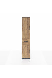 Arges Dolap 4 Raflı Tek Çekmeceli 2 Kapaklı 44x30x221 Antrasit-Çam