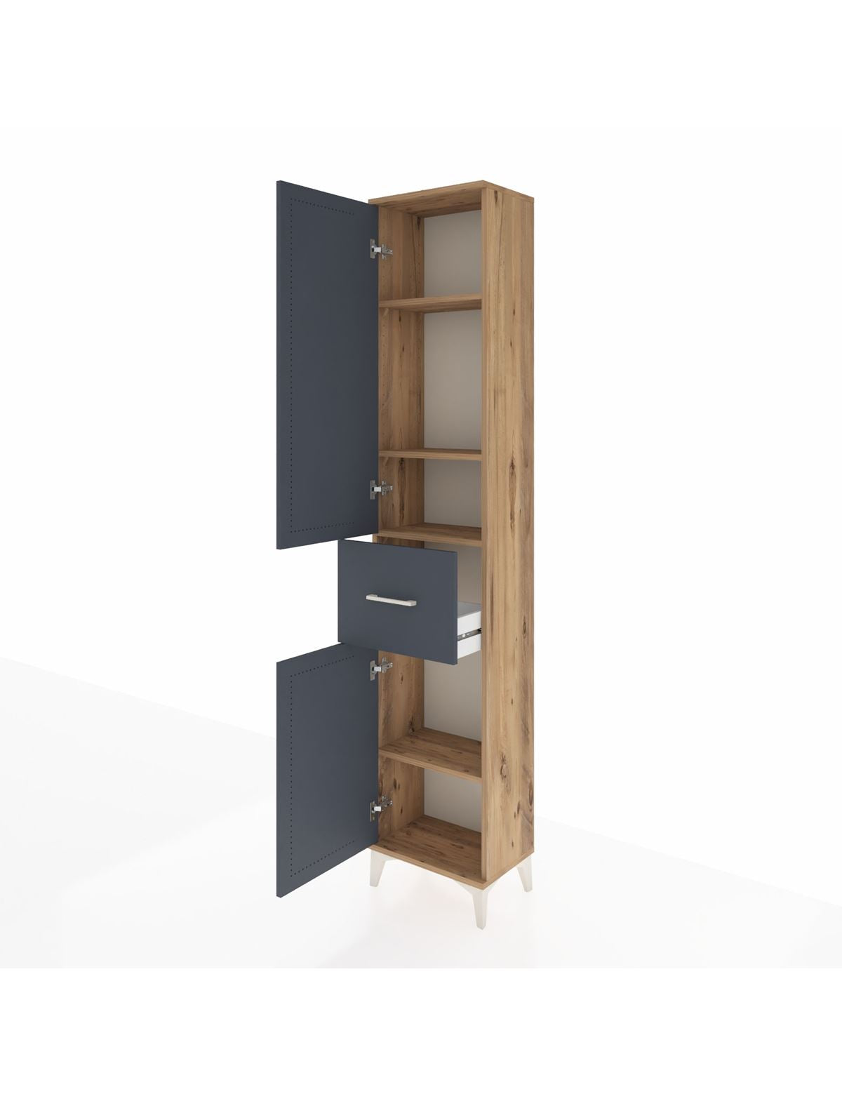 Arges Dolap 4 Raflı Tek Çekmeceli 2 Kapaklı 44x30x221 - S28M195V8A