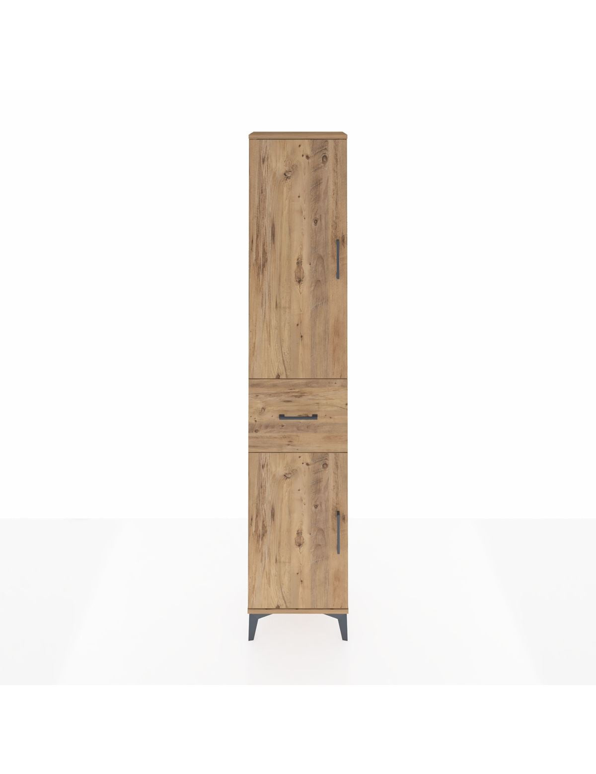 Arges Dolap 4 Raflı Tek Çekmeceli 2 Kapaklı 44x30x221 Çam-Çam