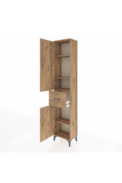 Arges Dolap 4 Raflı Tek Çekmeceli 2 Kapaklı 44x30x221 Çam-Çam