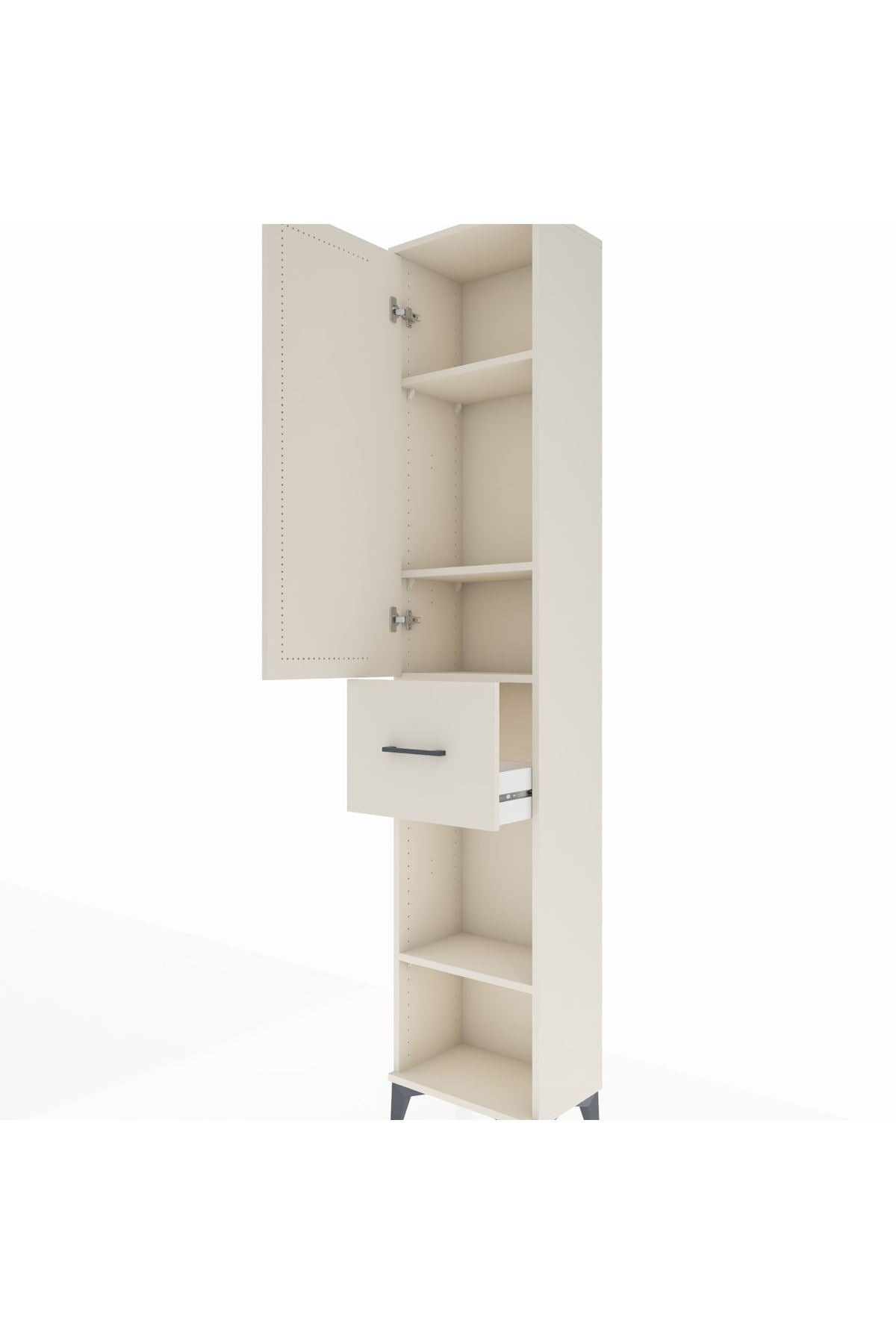 Arges Dolap 4 Raflı Tek Çekmeceli Tek Kapaklı 44x30x221 Aytaşı-Aytaşı