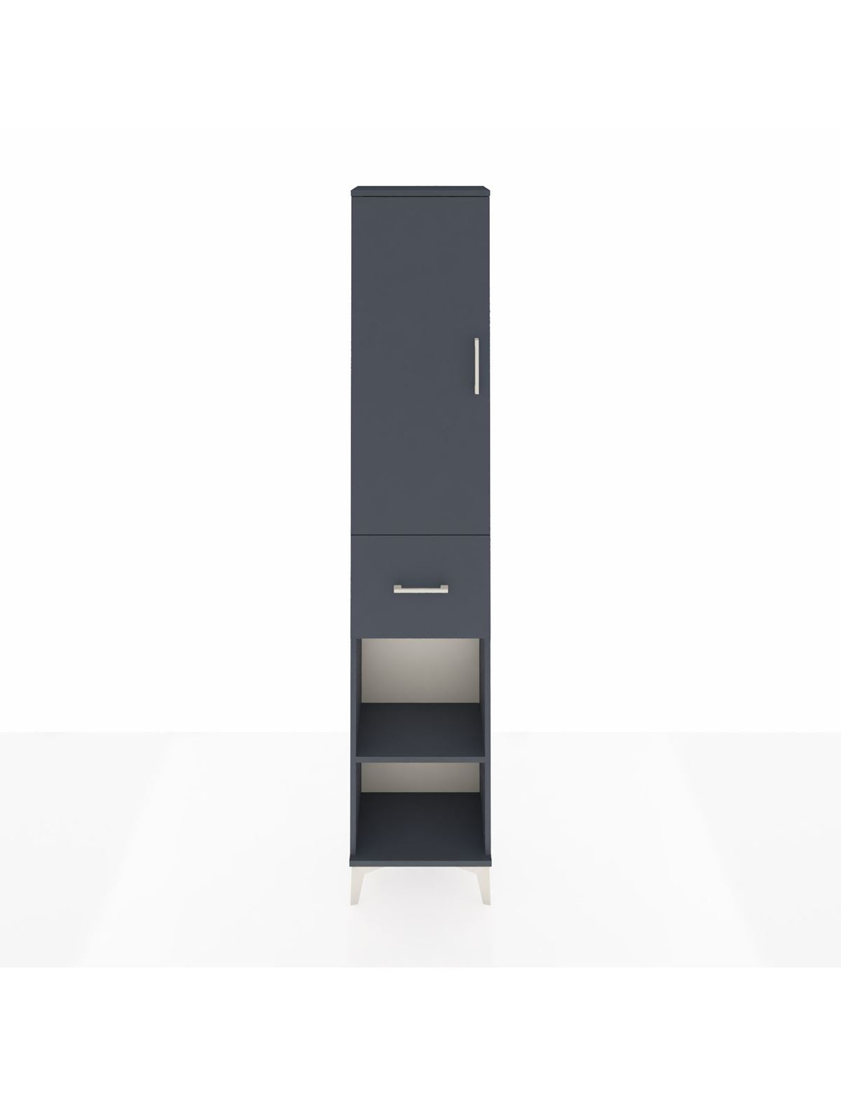 Arges Dolap 4 Raflı Tek Çekmeceli Tek Kapaklı 44x30x221 Antrasit-Antrasit