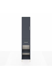 Arges Dolap 4 Raflı Tek Çekmeceli Tek Kapaklı 44x30x221 Antrasit-Antrasit