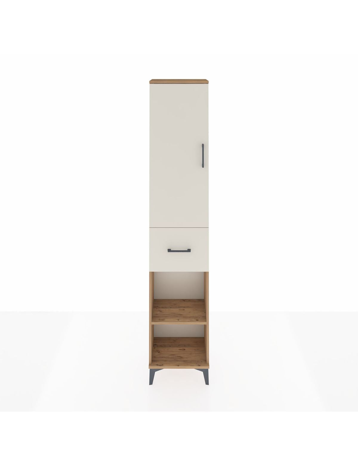 Arges Dolap 4 Raflı Tek Çekmeceli Tek Kapaklı 44x30x221 Çam-Aytaşı