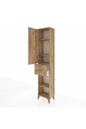 Arges Dolap 4 Raflı Tek Çekmeceli Tek Kapaklı 44x30x221 Çam-Çam