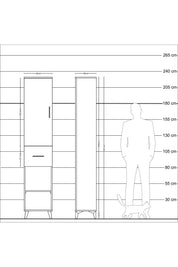 Arges Dolap 4 Raflı Tek Çekmeceli Tek Kapaklı 44x30x221 Çam-Çam