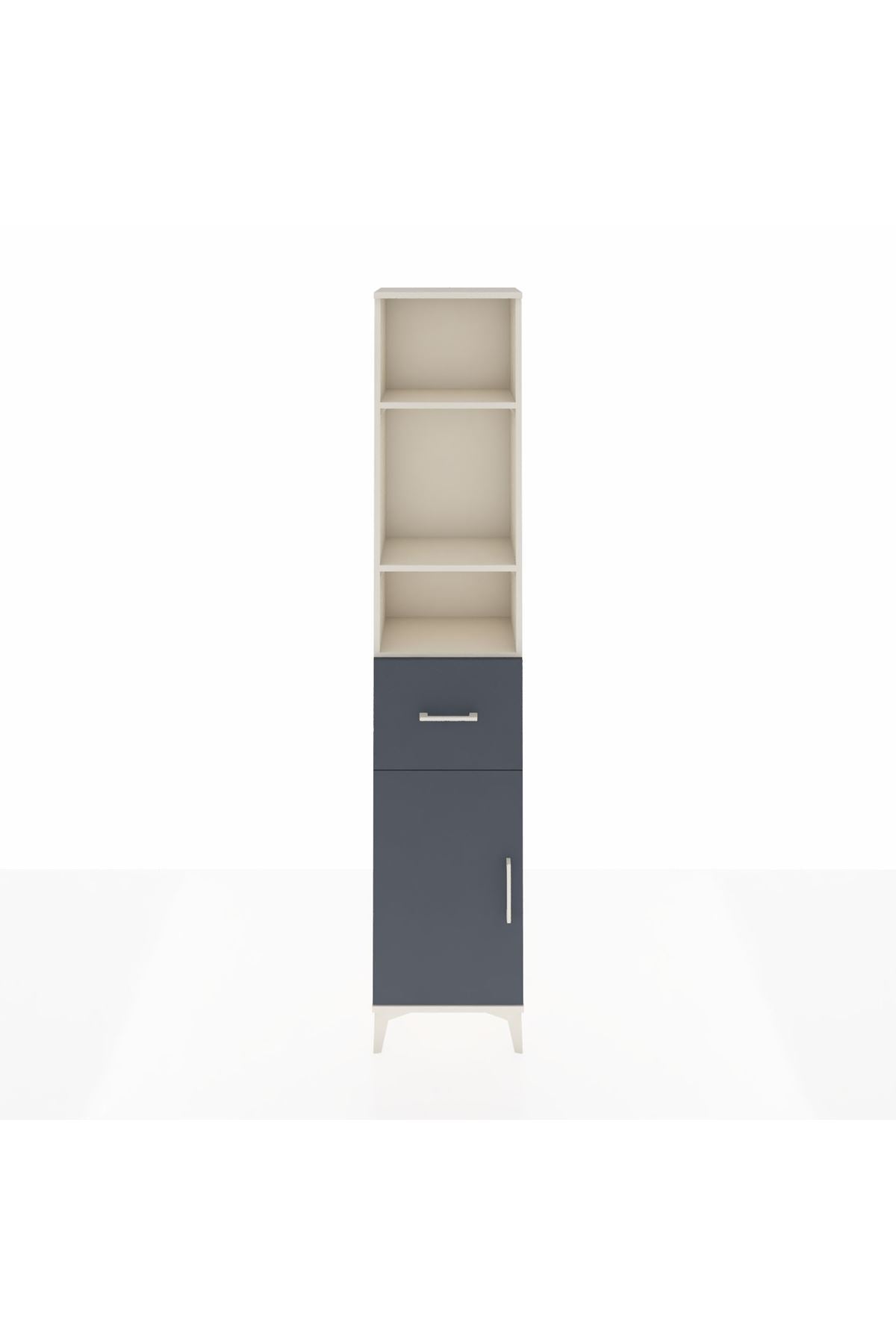 Arges Dolap 4 Raflı Tek Çekmeceli Tek Kapaklı 44x30x221 Aytaşı-Antrasit