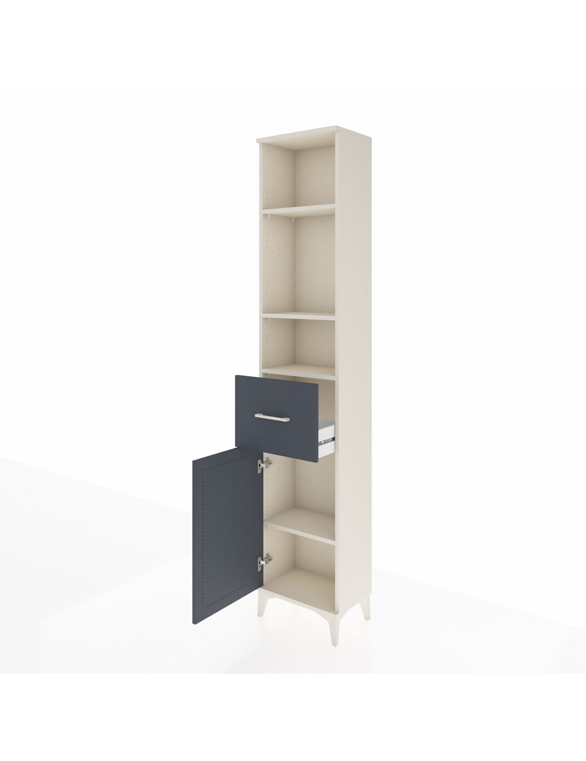 Arges Dolap 4 Raflı Tek Çekmeceli Tek Kapaklı 44x30x221 - S28M197V2A