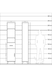 Arges Dolap 4 Raflı Tek Çekmeceli Tek Kapaklı 44x30x221 Aytaşı-Çam