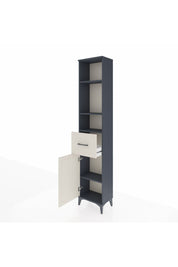 Arges Dolap 4 Raflı Tek Çekmeceli Tek Kapaklı 44x30x221 Antrasit-Aytaşı