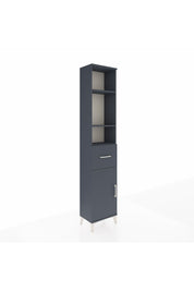 Arges Dolap 4 Raflı Tek Çekmeceli Tek Kapaklı 44x30x221 Antrasit-Antrasit