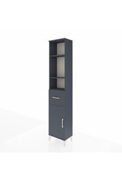 Arges Dolap 4 Raflı Tek Çekmeceli Tek Kapaklı 44x30x221 Antrasit-Antrasit