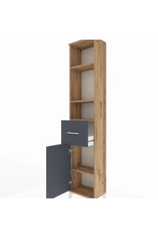 Arges Dolap 4 Raflı Tek Çekmeceli Tek Kapaklı 44x30x221 Çam-Antrasit