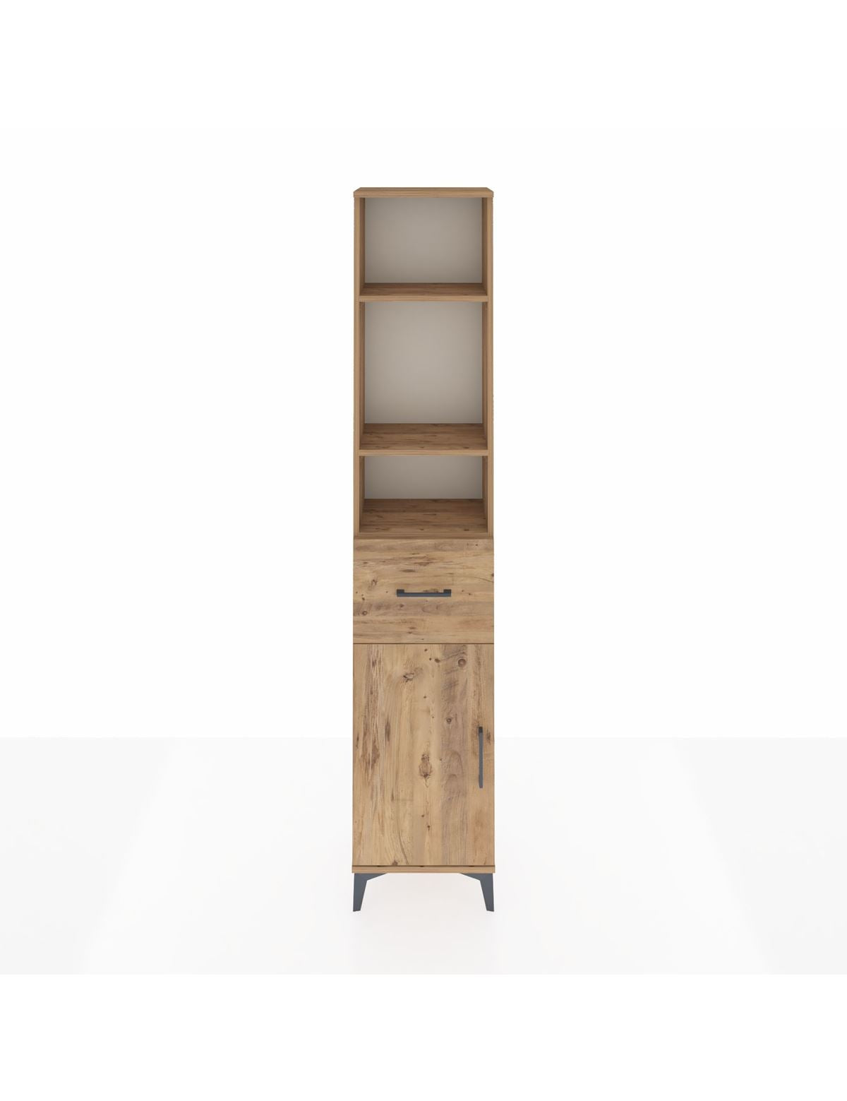 Arges Dolap 4 Raflı Tek Çekmeceli Tek Kapaklı 44x30x221 Çam-Çam