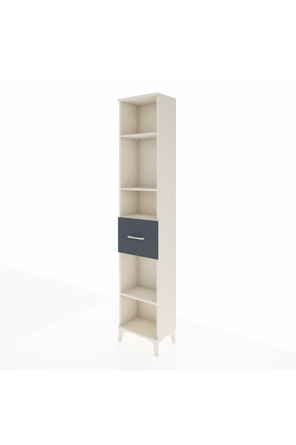 Arges Dolap 4 Raflı Tek Çekmeceli 44x30x221 Aytaşı-Antrasit