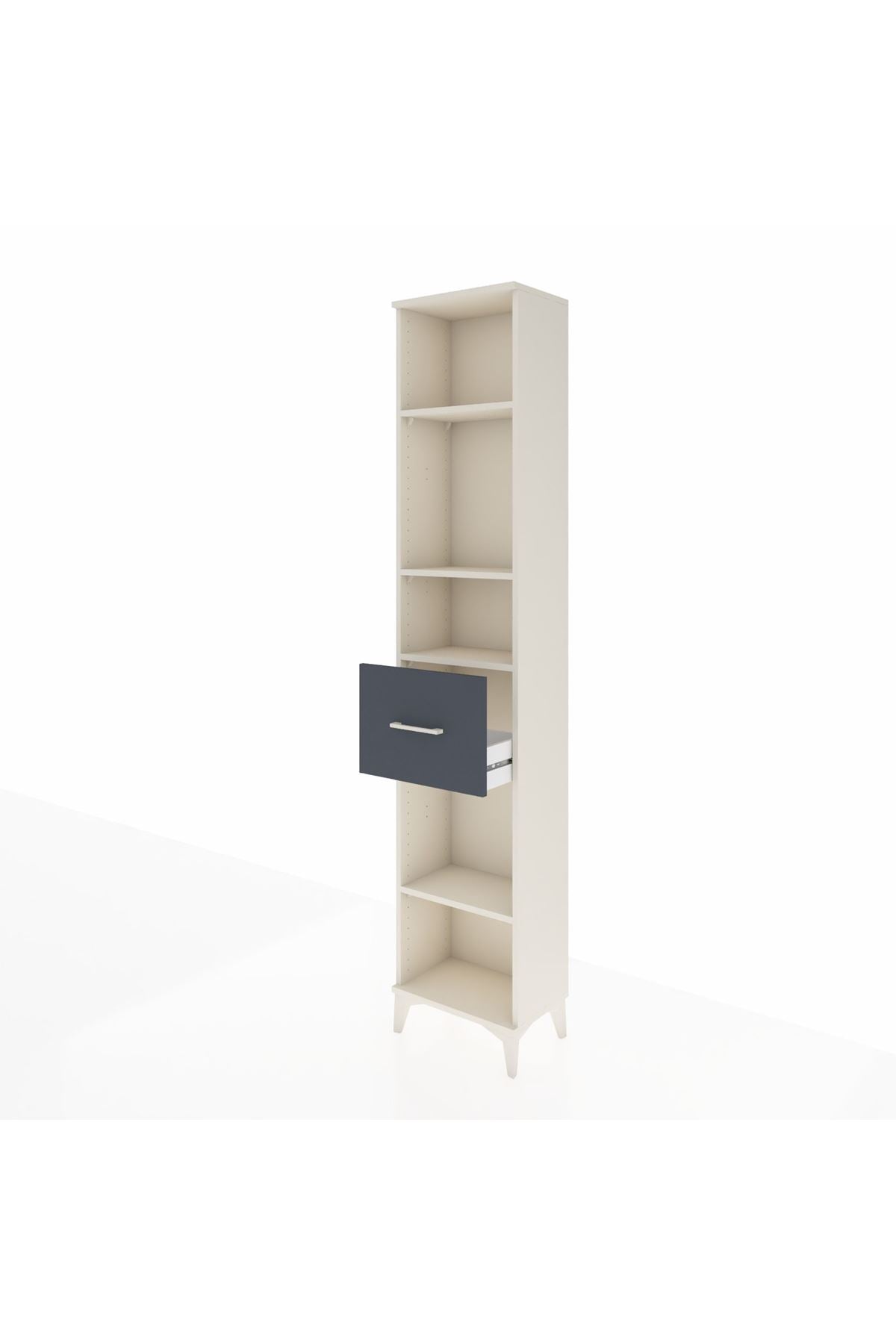 Arges Dolap 4 Raflı Tek Çekmeceli 44x30x221 Aytaşı-Antrasit