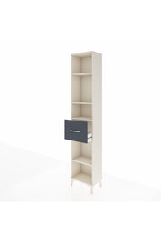 Arges Dolap 4 Raflı Tek Çekmeceli 44x30x221 Aytaşı-Antrasit