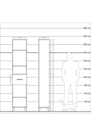 Arges Dolap 4 Raflı Tek Çekmeceli 44x30x221 Aytaşı-Antrasit