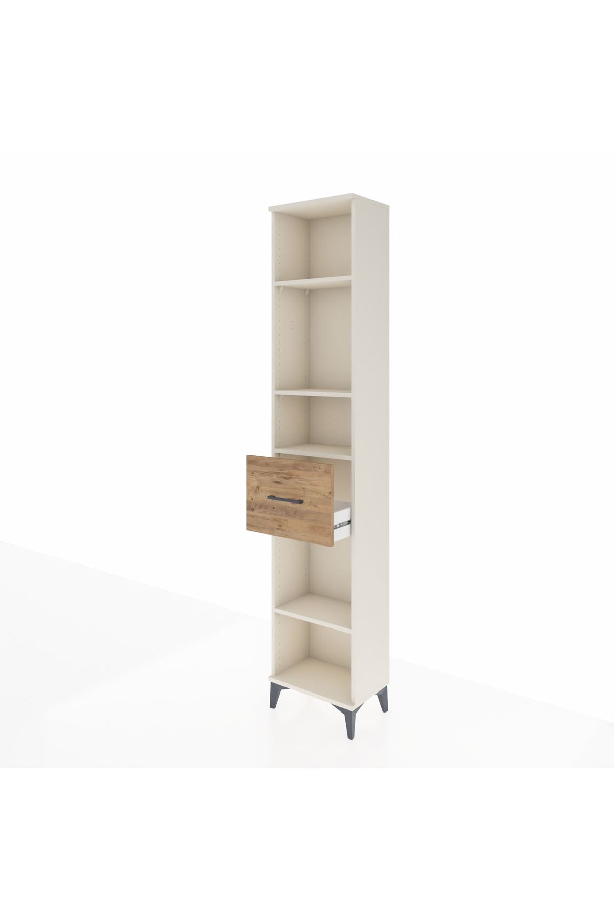 Arges Dolap 4 Raflı Tek Çekmeceli 44x30x221 Aytaşı-Çam