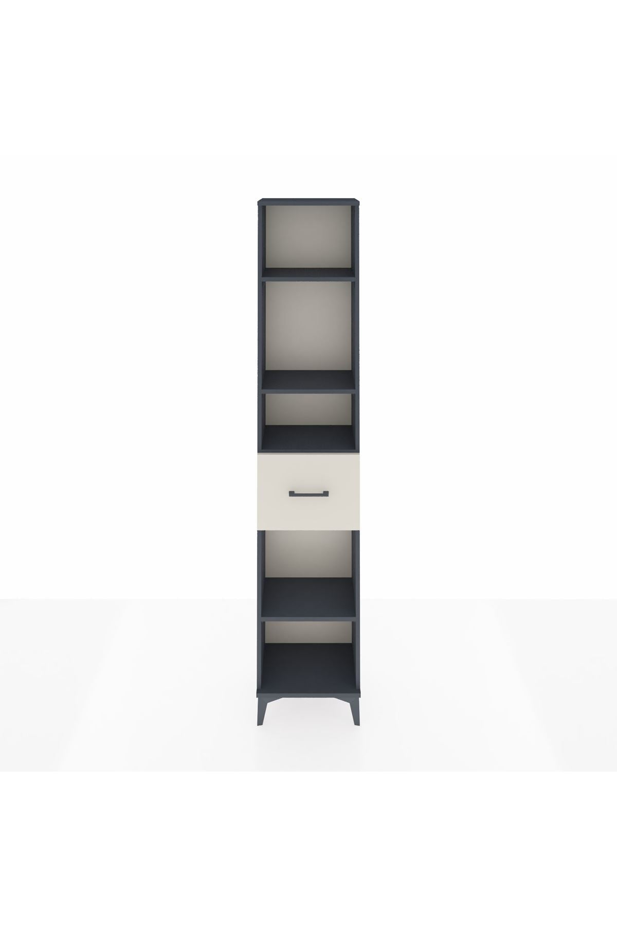 Arges Dolap 4 Raflı Tek Çekmeceli 44x30x221 Antrasit-Aytaşı