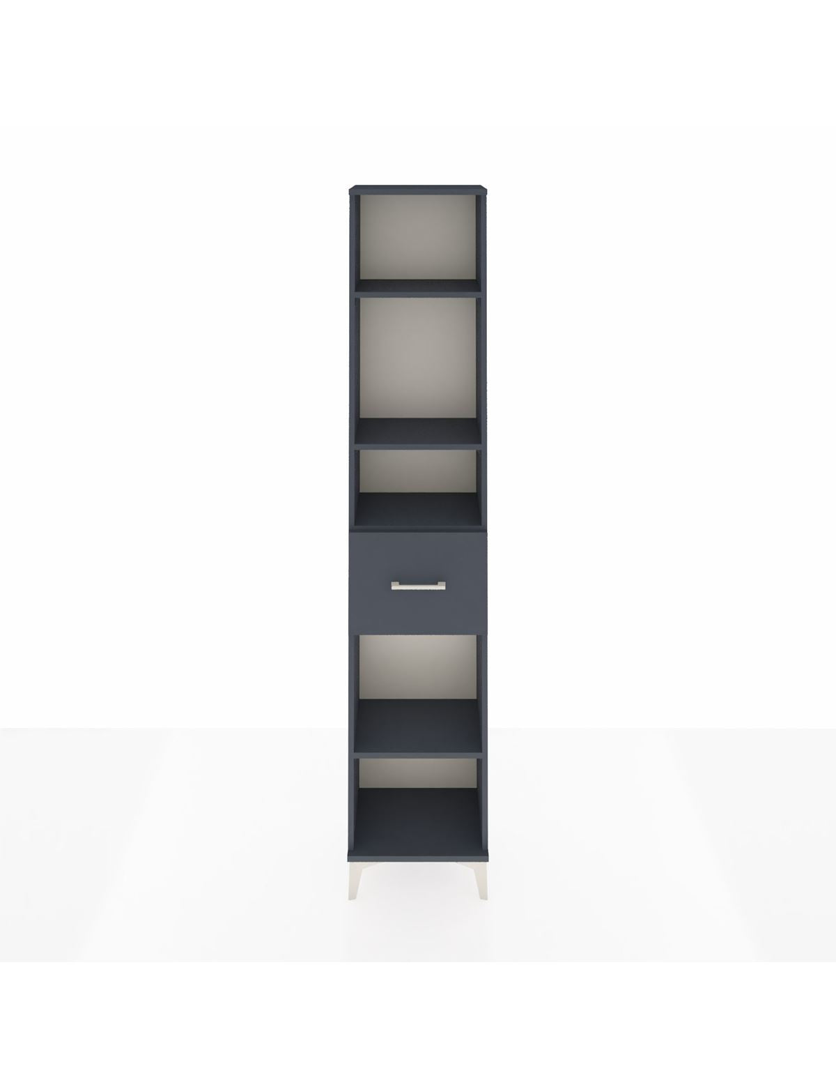 Arges Dolap 4 Raflı Tek Çekmeceli 44x30x221 Antrasit-Antrasit