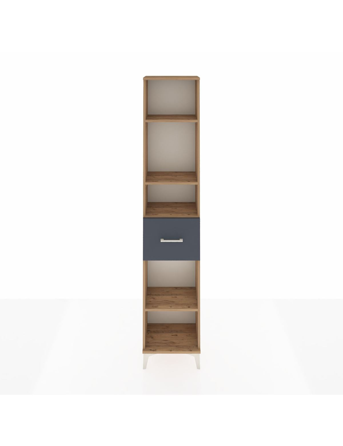 Arges Dolap 4 Raflı Tek Çekmeceli 44x30x221 Çam-Antrasit