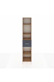 Arges Dolap 4 Raflı Tek Çekmeceli 44x30x221 Çam-Antrasit