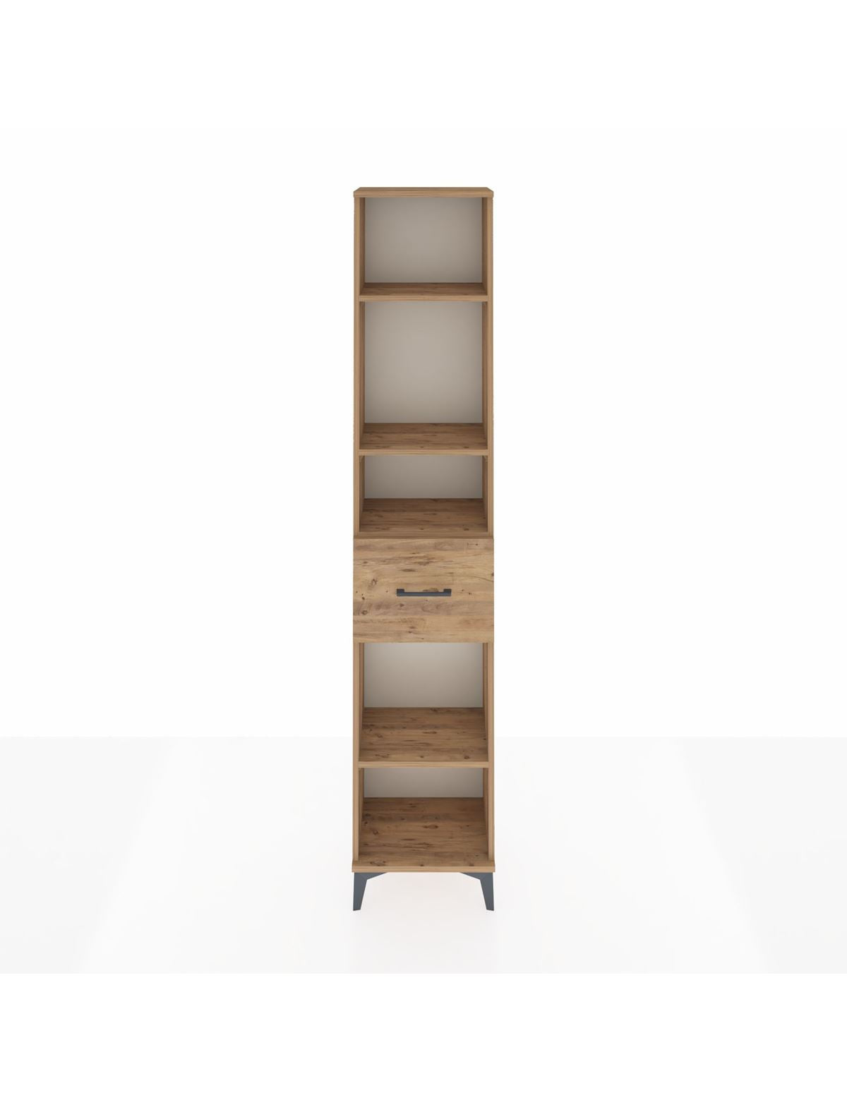 Arges Dolap 4 Raflı Tek Çekmeceli 44x30x221 Çam-Çam