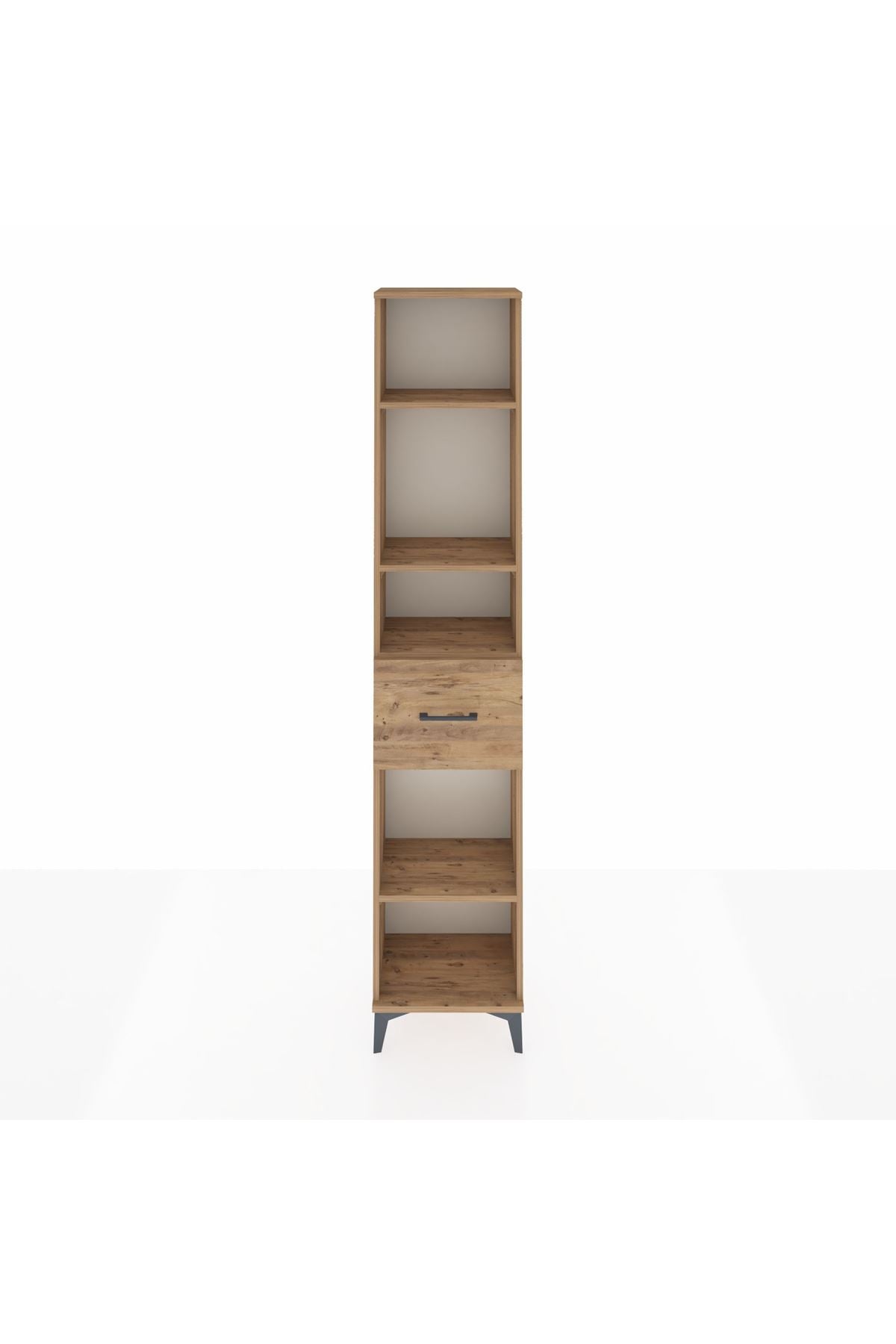 Arges Dolap 4 Raflı Tek Çekmeceli 44x30x221 Çam-Çam