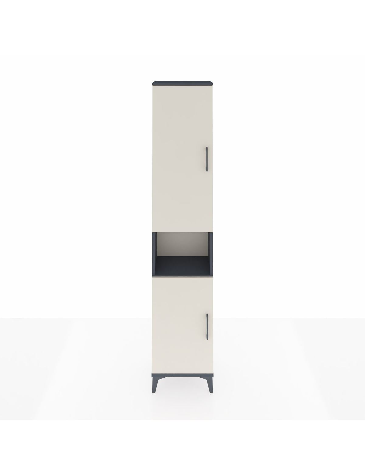 Arges Dolap 4 Raflı 2 Kapaklı Tek Askılı 44x30x221 Antrasit-Aytaşı