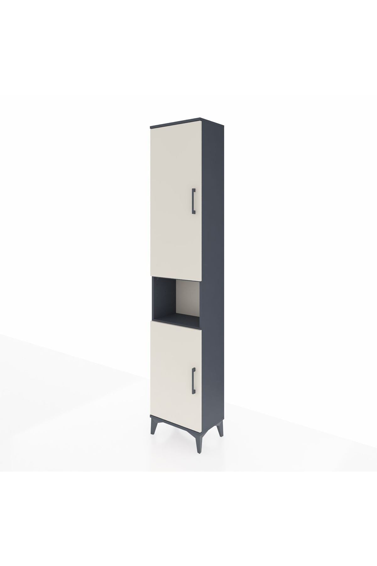 Arges Dolap 4 Raflı 2 Kapaklı Tek Askılı 44x30x221 Antrasit-Aytaşı