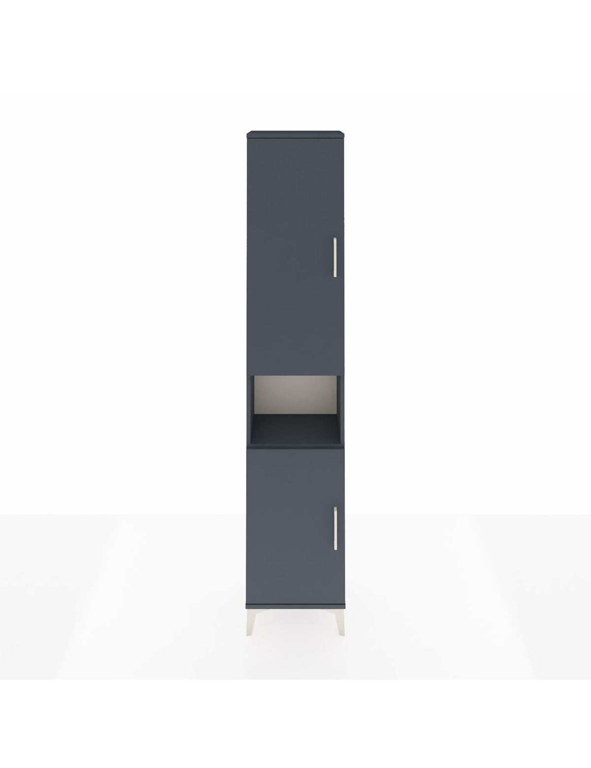 Arges Dolap 4 Raflı 2 Kapaklı Tek Askılı 44x30x221 Antrasit-Antrasit