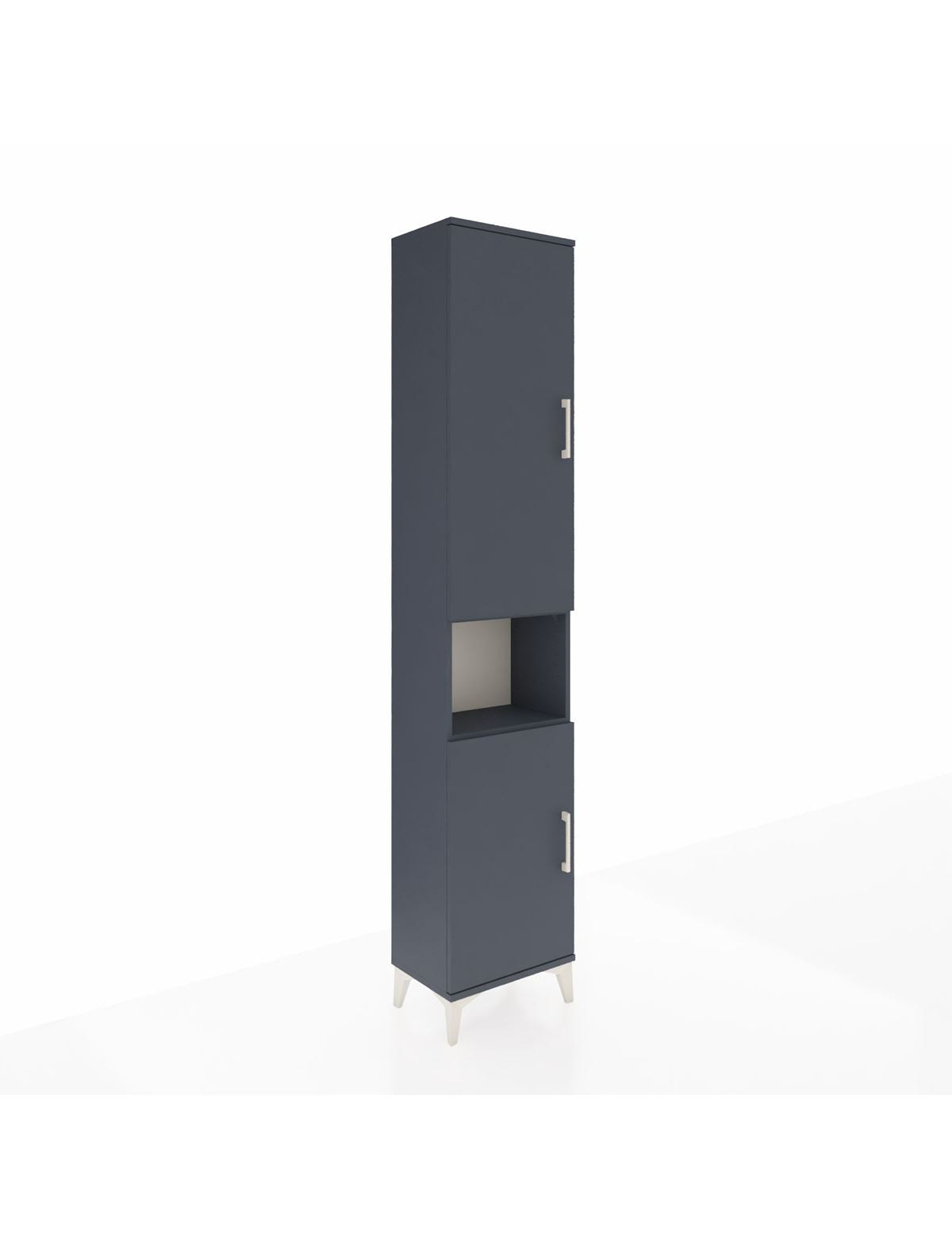 Arges Dolap 4 Raflı 2 Kapaklı Tek Askılı 44x30x221 Antrasit-Antrasit