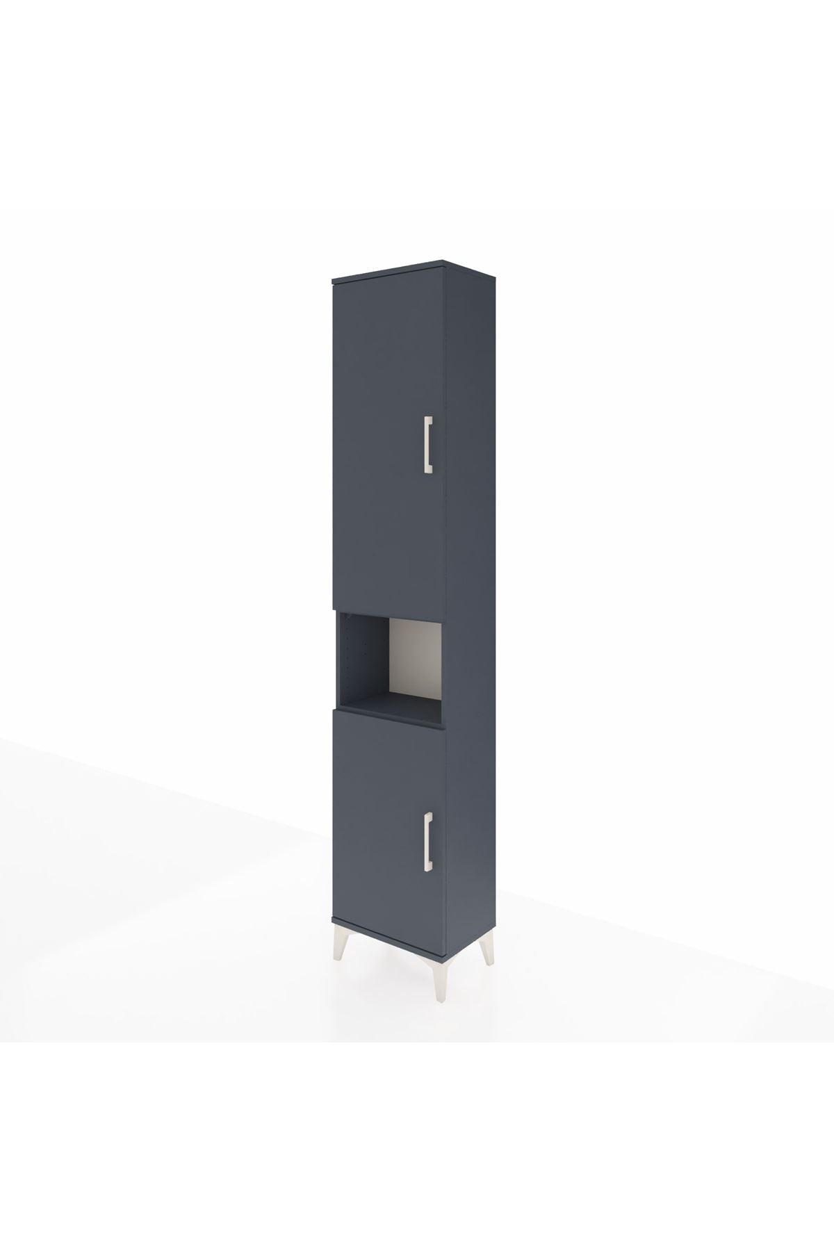 Arges Dolap 4 Raflı 2 Kapaklı Tek Askılı 44x30x221 Antrasit-Antrasit