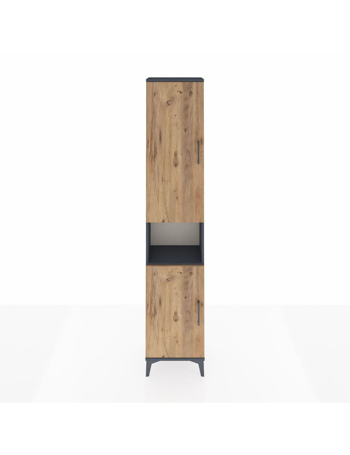 Arges Dolap 4 Raflı 2 Kapaklı Tek Askılı 44x30x221 Antrasit-Çam