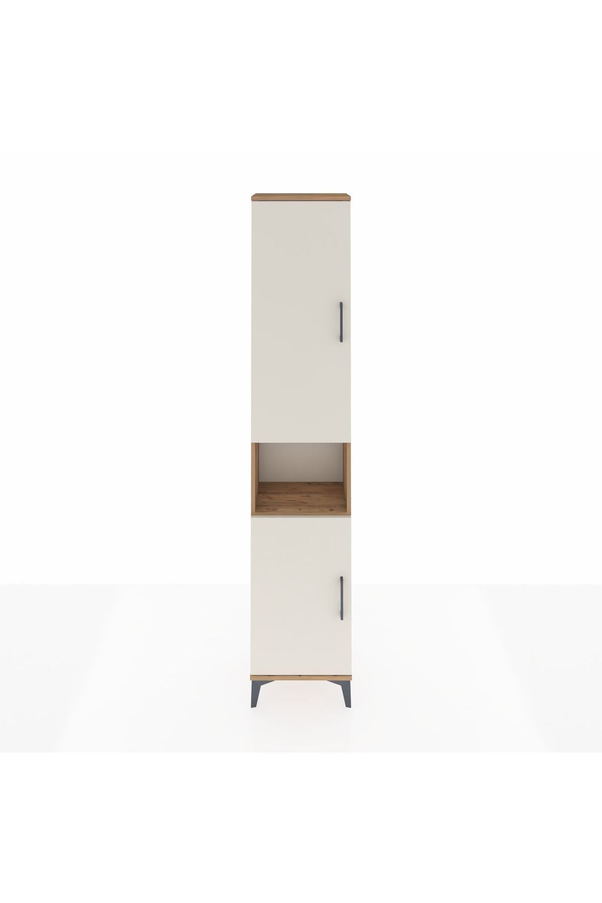 Arges Dolap 4 Raflı 2 Kapaklı Tek Askılı 44x30x221 Çam-Aytaşı