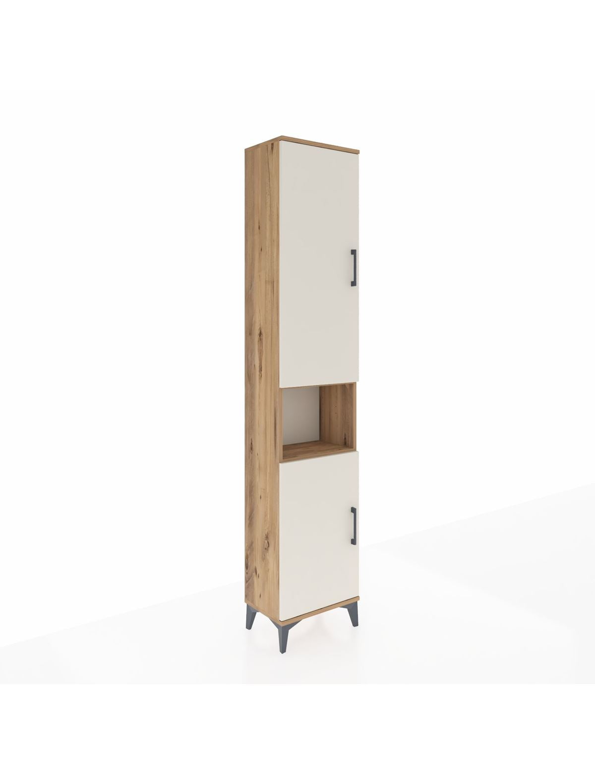 Arges Dolap 4 Raflı 2 Kapaklı Tek Askılı 44x30x221 Çam-Aytaşı