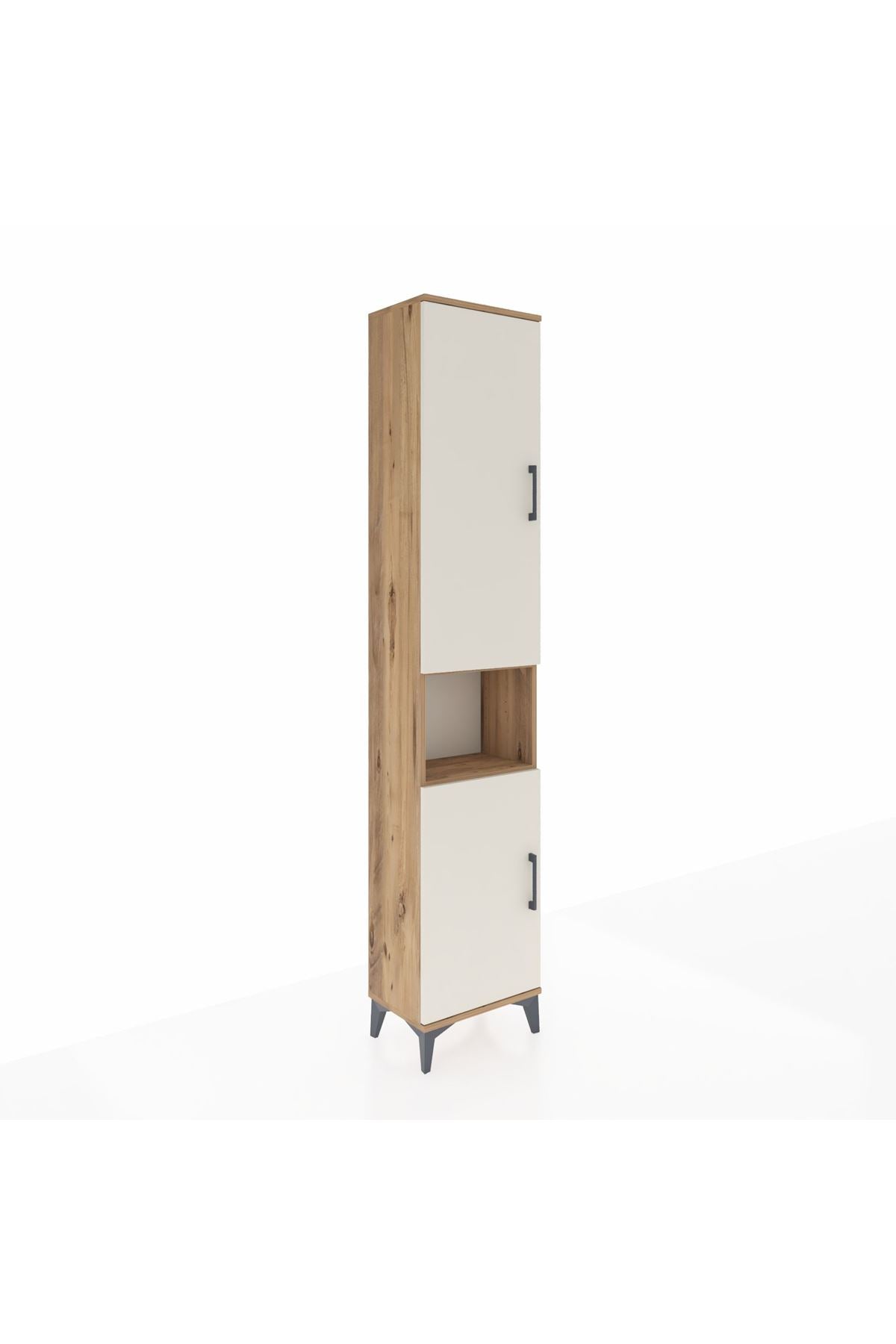 Arges Dolap 4 Raflı 2 Kapaklı Tek Askılı 44x30x221 Çam-Aytaşı