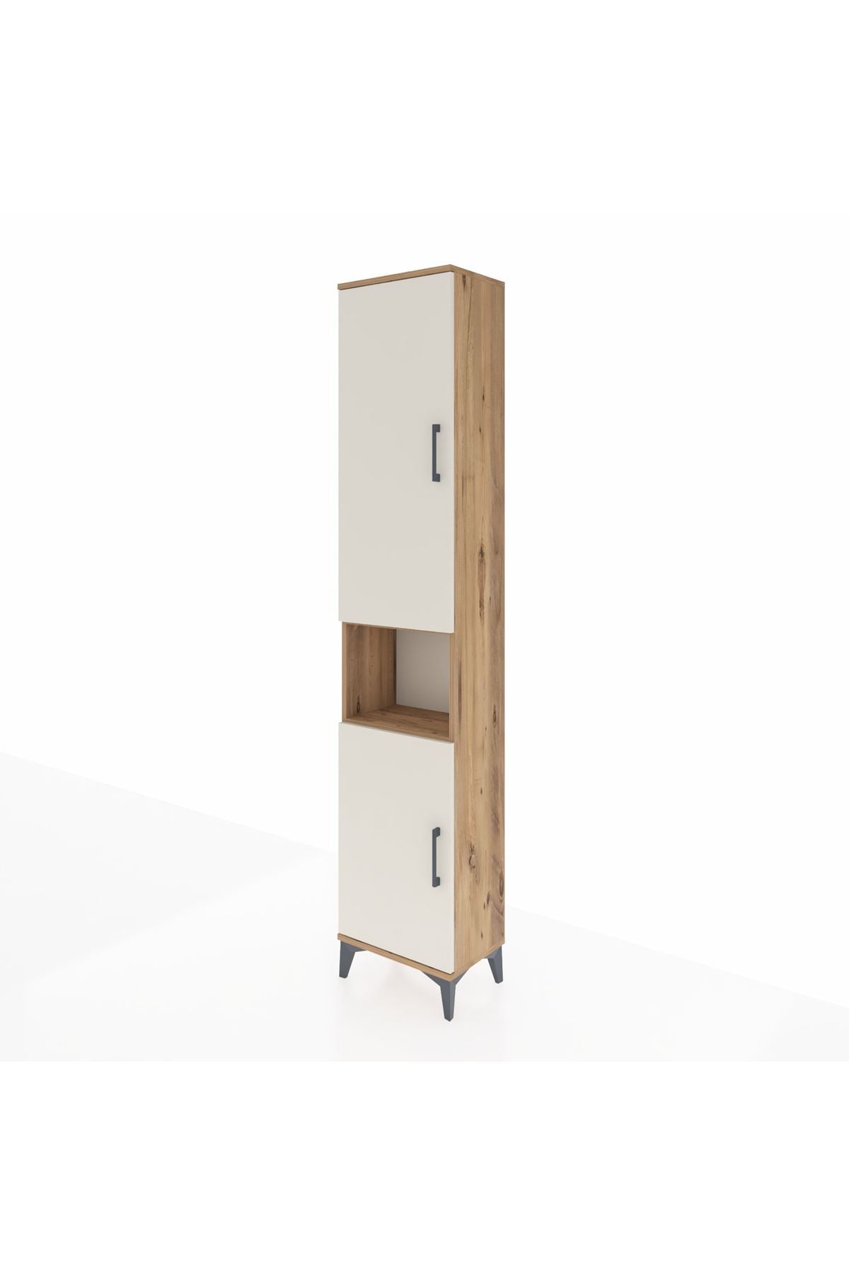 Arges Dolap 4 Raflı 2 Kapaklı Tek Askılı 44x30x221 Çam-Aytaşı