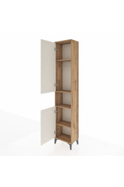 Arges Dolap 4 Raflı 2 Kapaklı Tek Askılı 44x30x221 Çam-Aytaşı