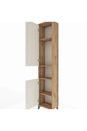 Arges Dolap 4 Raflı 2 Kapaklı Tek Askılı 44x30x221 Çam-Aytaşı