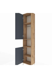 Arges Dolap 4 Raflı 2 Kapaklı Tek Askılı 44x30x221 Çam-Antrasit