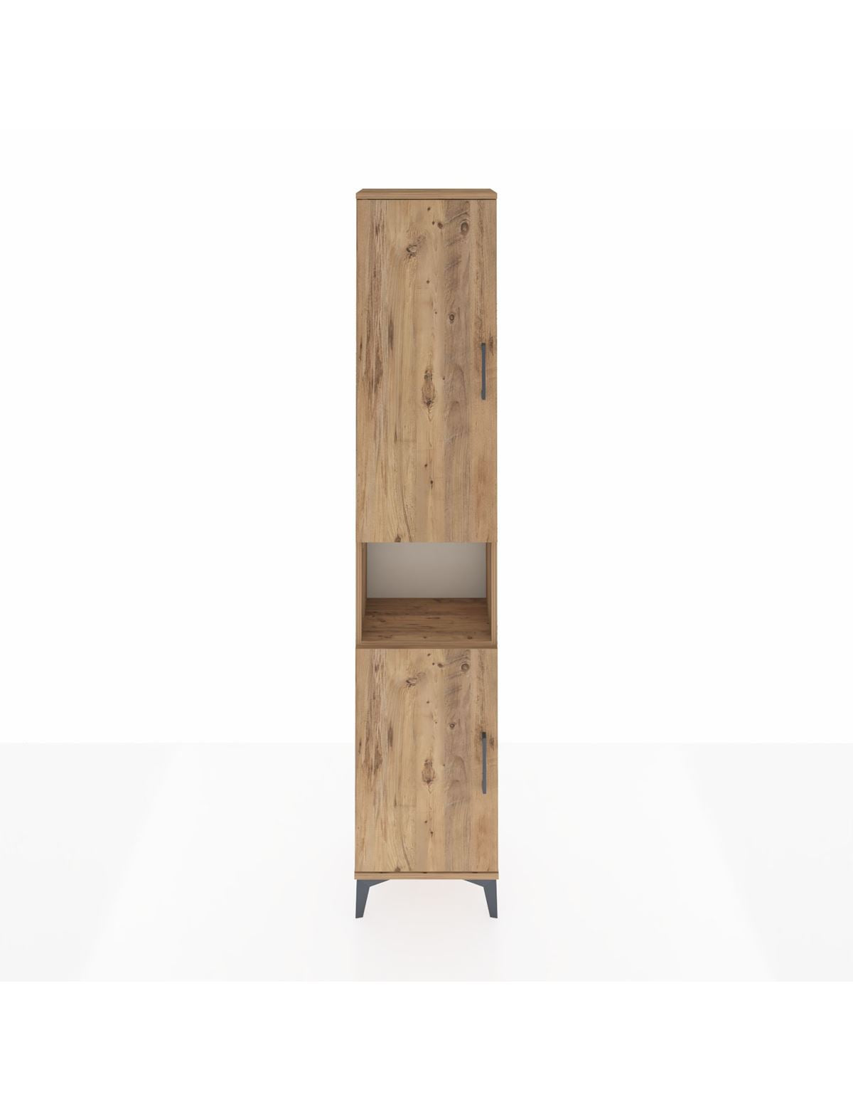 Arges Dolap 4 Raflı 2 Kapaklı Tek Askılı 44x30x221 Çam-Çam